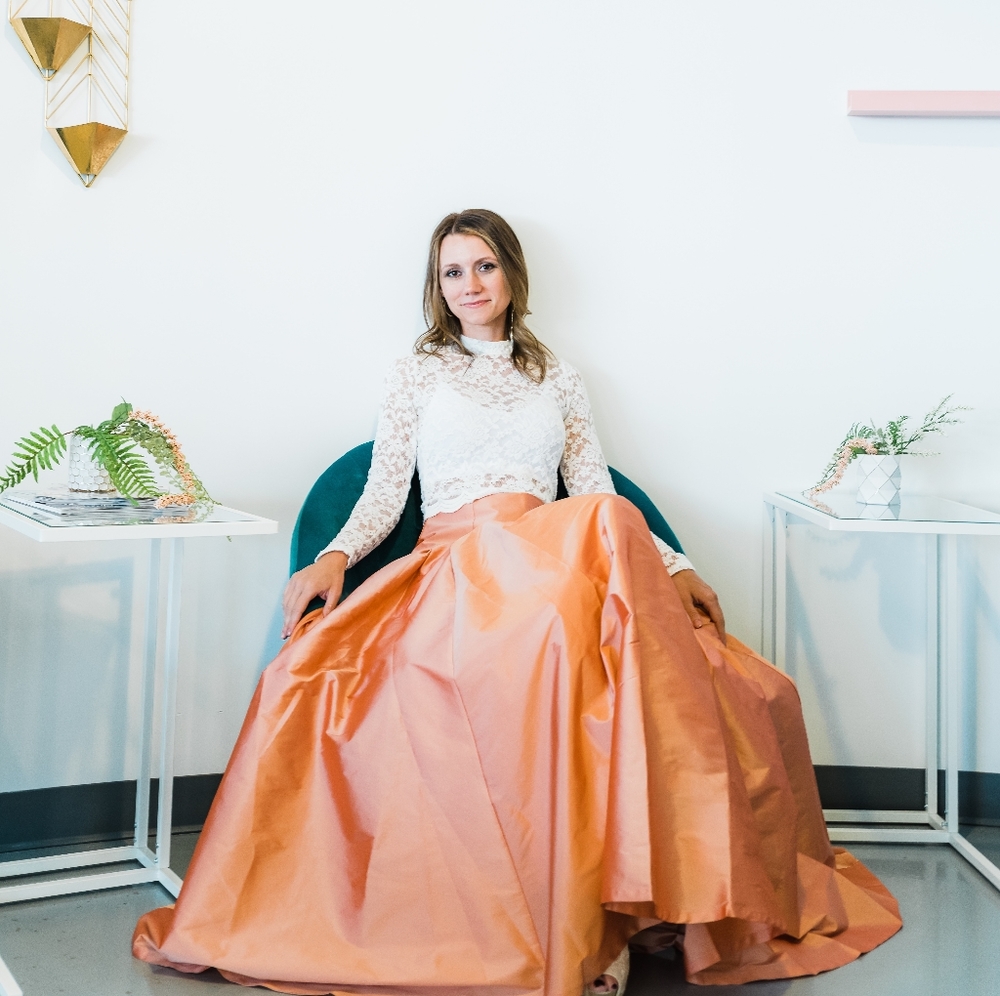 Shabby Apple Peach Brooklyn Maxi Skirt